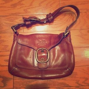 Brown leather COACH mini bag
